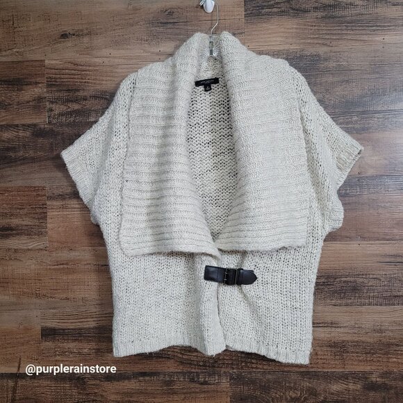 Ann Taylor Cardigan Shawl Neck Sweater M Soft Wool Alpaca Preppy Minimalist - Picture 1 of 8